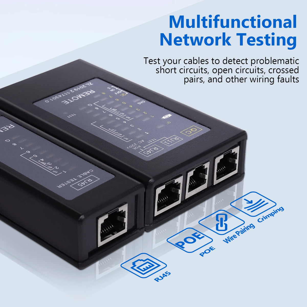 Rechargeable RJ45 and RJ11 Cable Tester