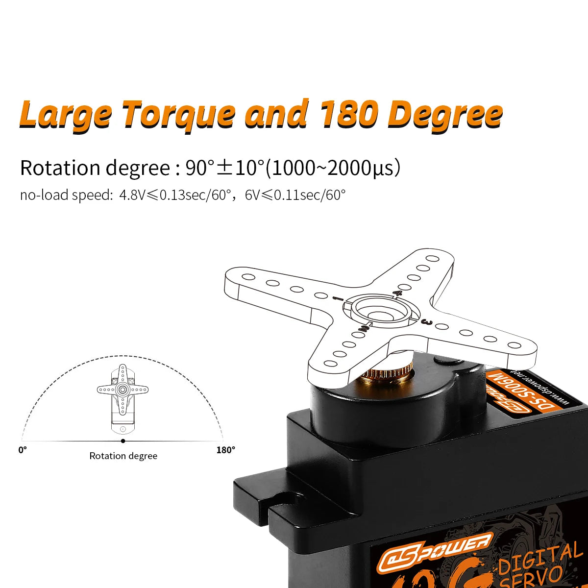DSpower S006M-Servomotor mit Metallgetriebe für RC-Modelle