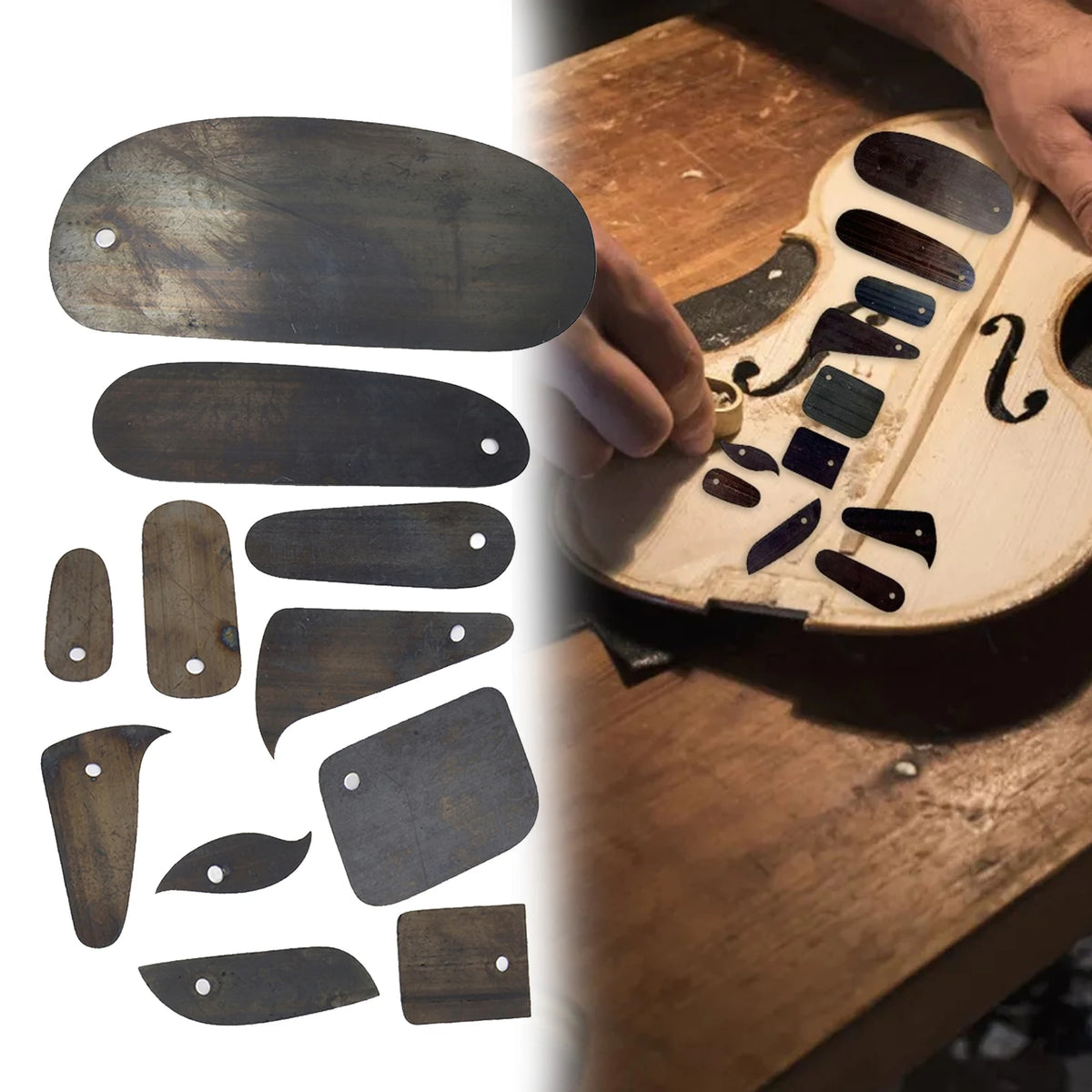 Sada škrabek a řezacích nástrojů Luthier - 11 kusů