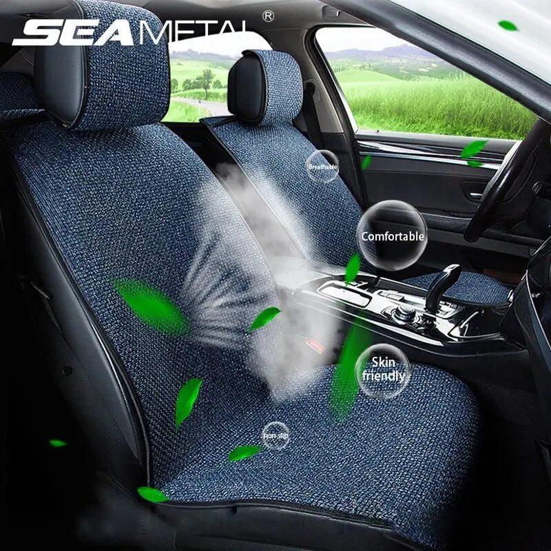 SEAMETAL Breathable Car Seat Cover Sweatproof Linen Automotive Seat Cushion Wear-Resistant Seat Protector for Suv Sedan Truck