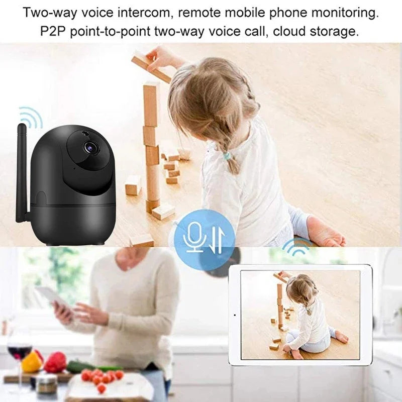 Indoor Wi-Fi Pan-and-Tilt Camera with Tracking & Card Options