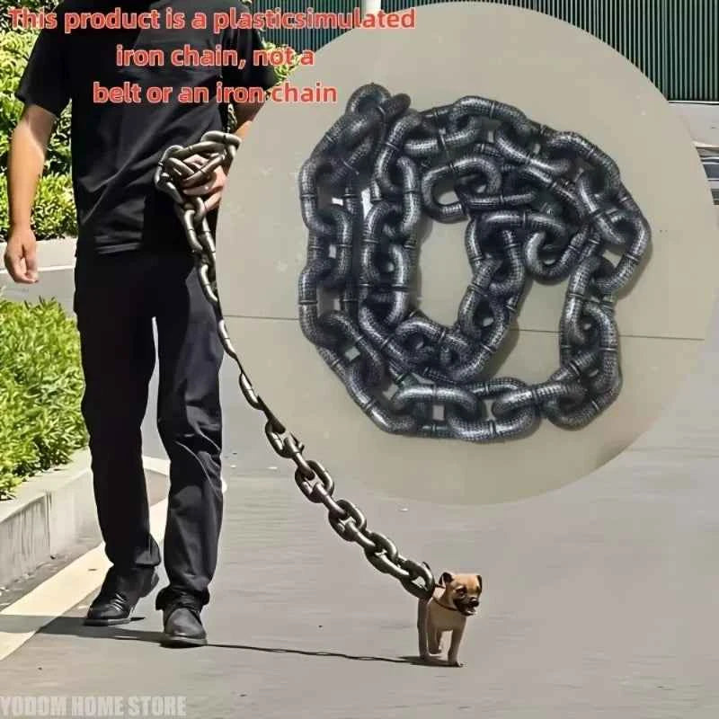 1 Piece Set 70 Inch Fun Dog Leash Prank Plastic Chain Photography Props Durable Decoration Cute Leash Pet Supplies Accessories