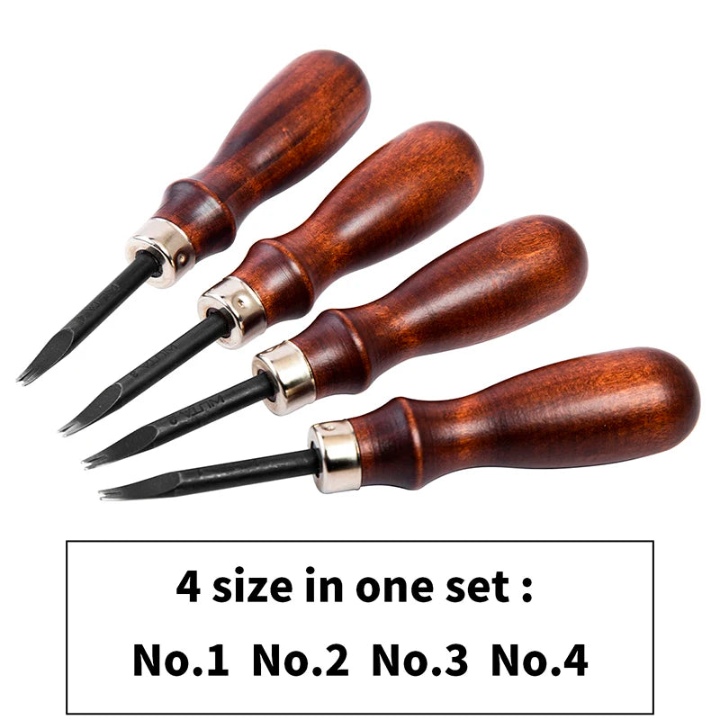 Wooden-Handle Leather Edge Beveler