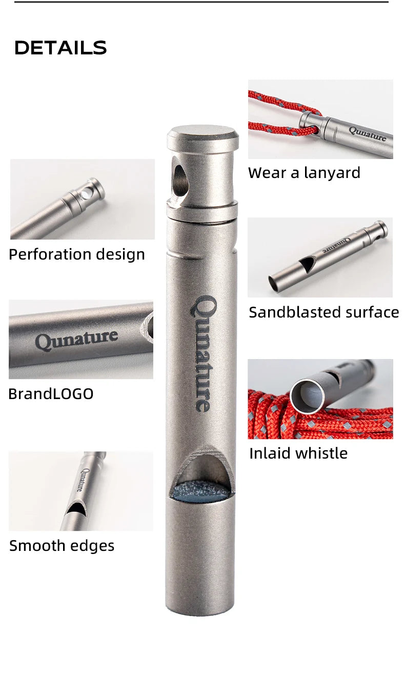 Notfall Aluminium Sicherheits-Pfeife für Wandern, Camping & Outdoor