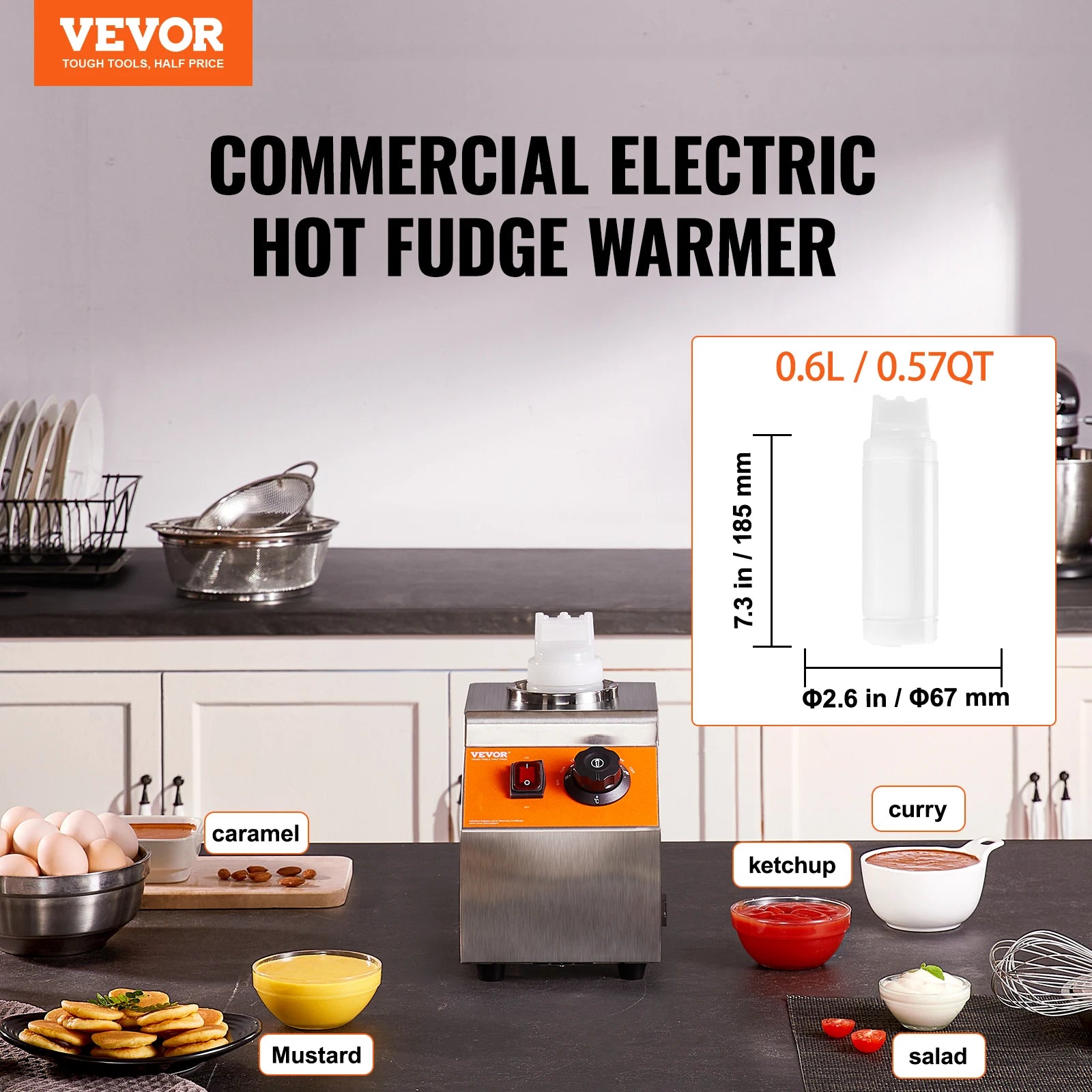 Chauffe-sauce et chauffe-biberon électrique 0,57 QT avec température réglable