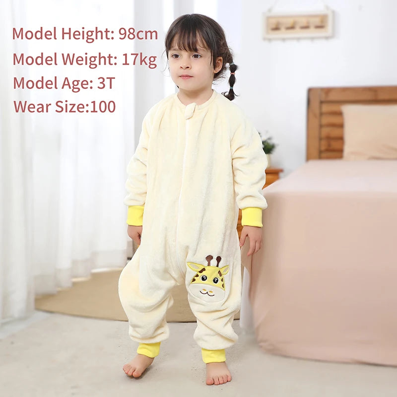 Cartoon Flannel Sleepsack Pajamas for Kids