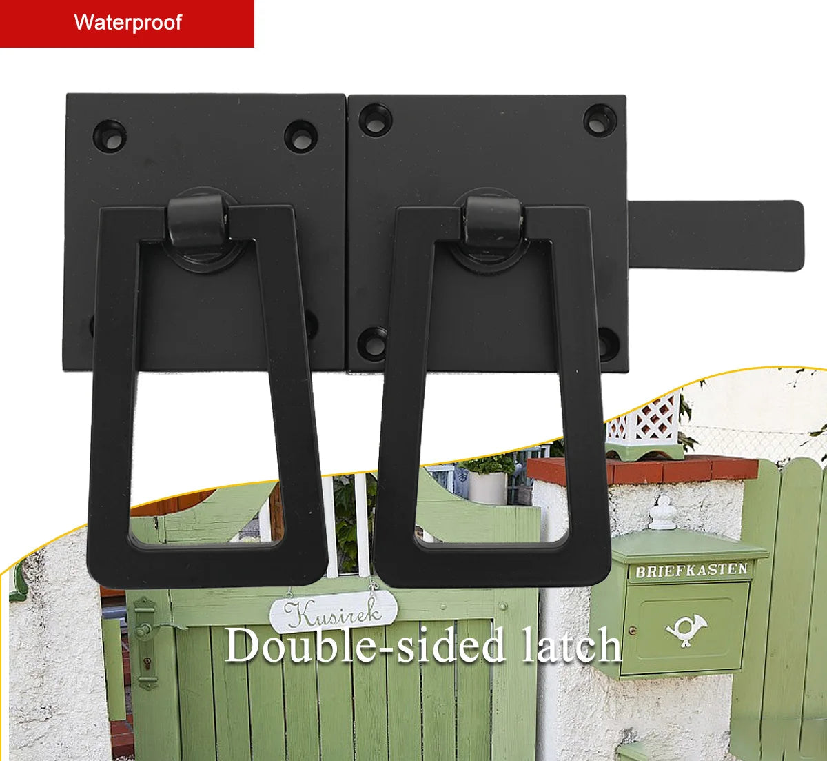 Heavy Duty Gate Latch Double Side Gate Latches Matte Black Fence Latch Garden Door Latch Pool Gate Latch