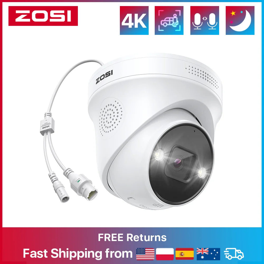 ZOSI 4K PoE Outdoor Security Camera with AI Detection