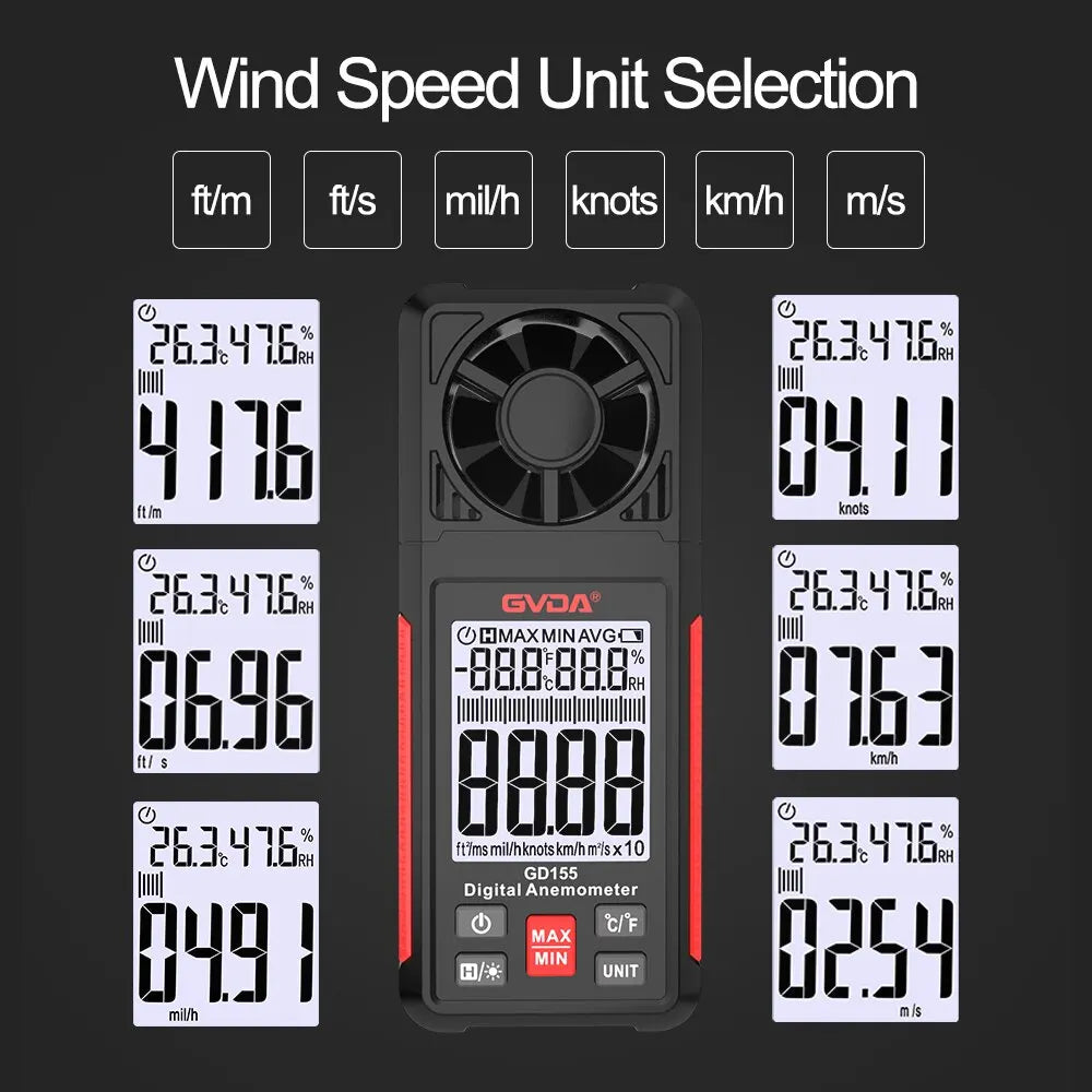 GD155 Wind Speed, Temperature and Humidity Meter