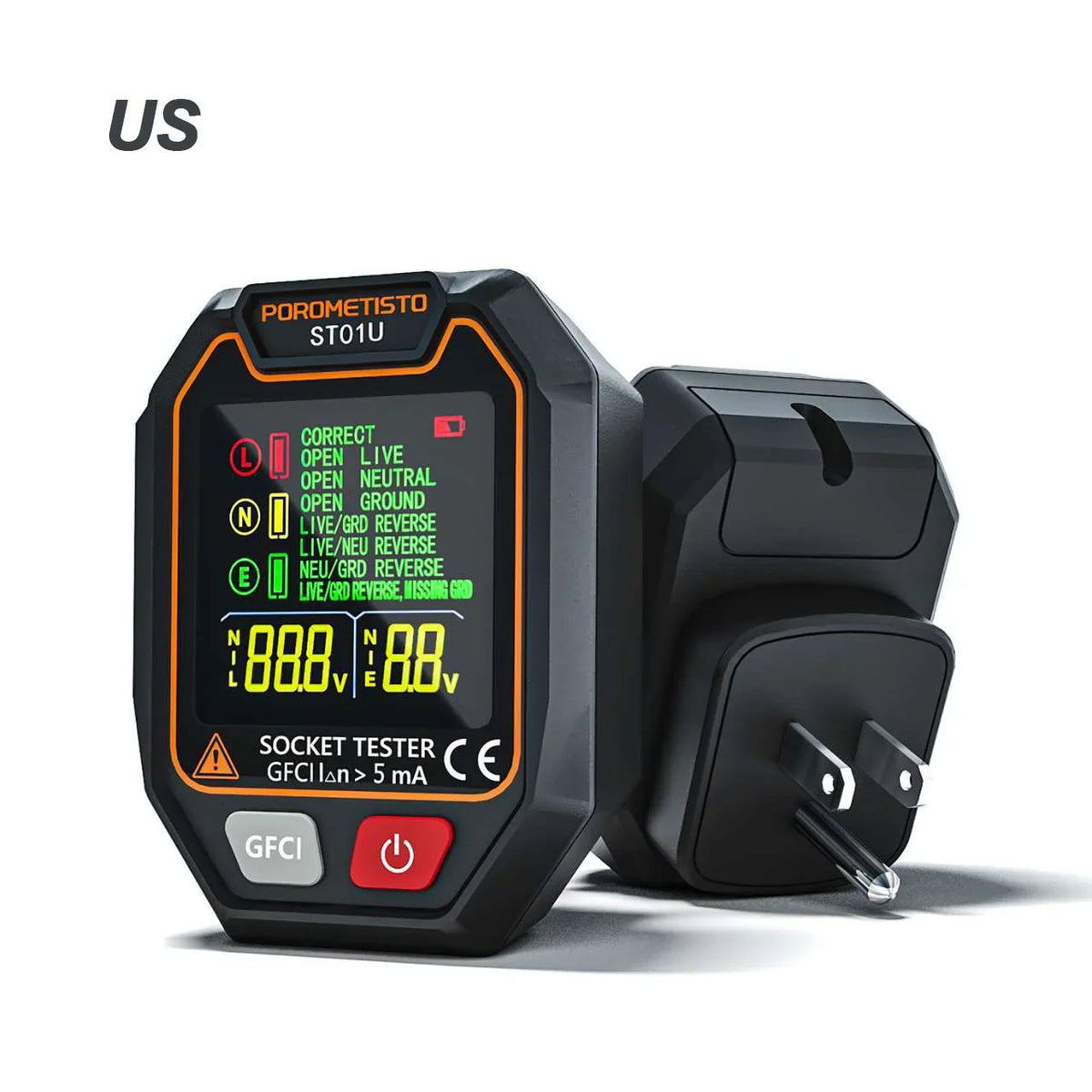 ST01 Digital Socket Tester with RCD/GFCI Test