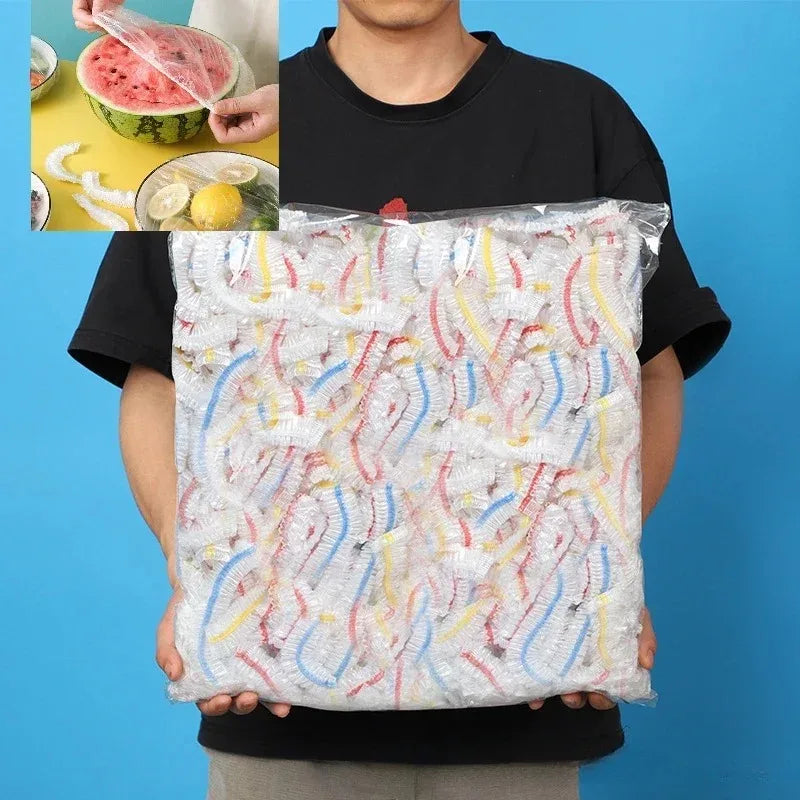 Plastic Food Cover Bags Food Grade Fresh-keeping Transparent Packaging Bag Reusable Wrap Kitchen Disposable Colorful Cling Film