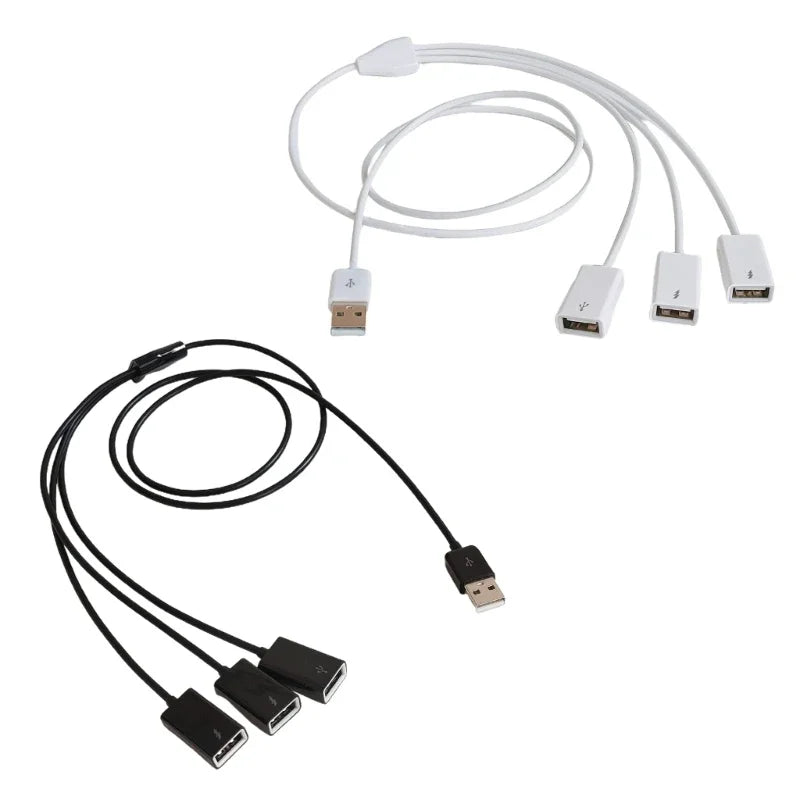 Predlžovací kábel USB 3 v 1, kábel USB na rýchle nabíjanie, rozbočovač USB, USB samec na USB samicu, adaptér USB 2.0