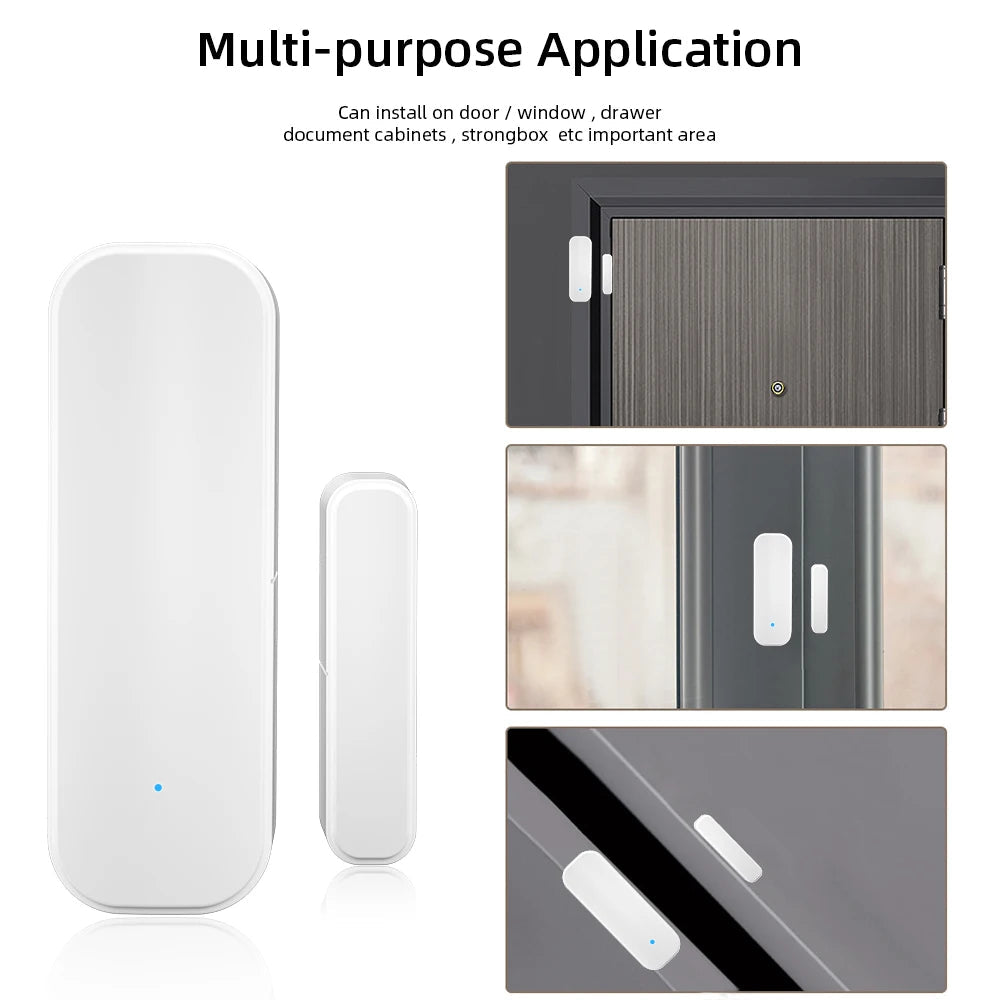 Tuya WiFi or Zigbee Window Door Sensor Smart Home Security Alarm System Voice Control Via Alexa Google Home Smart