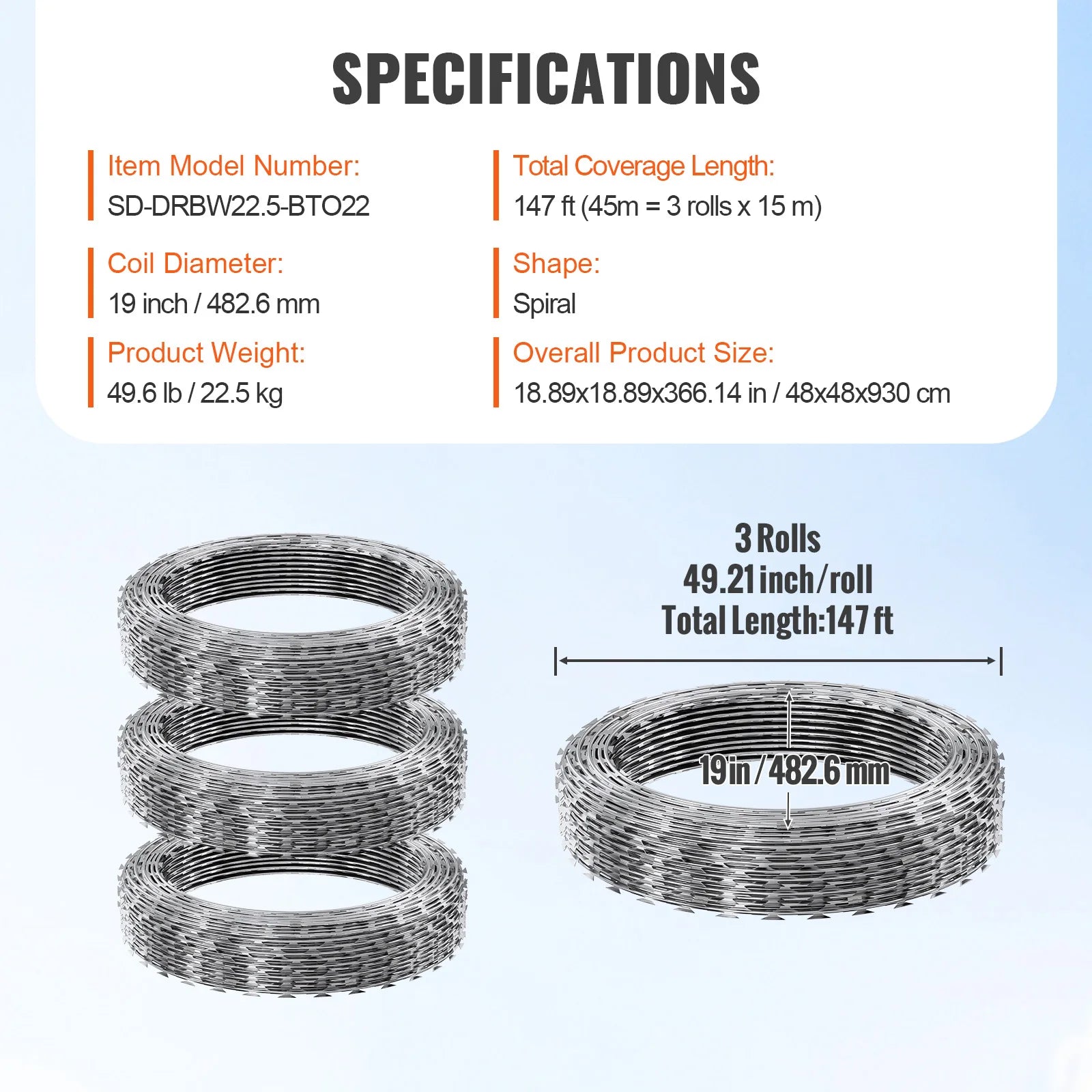 SucceBuy Razor Wires Razor Barbed Wire Razor Wire Fencing Fence Double Spiral Barbed Wire Galvanized Wire Rolls Razor for Garden