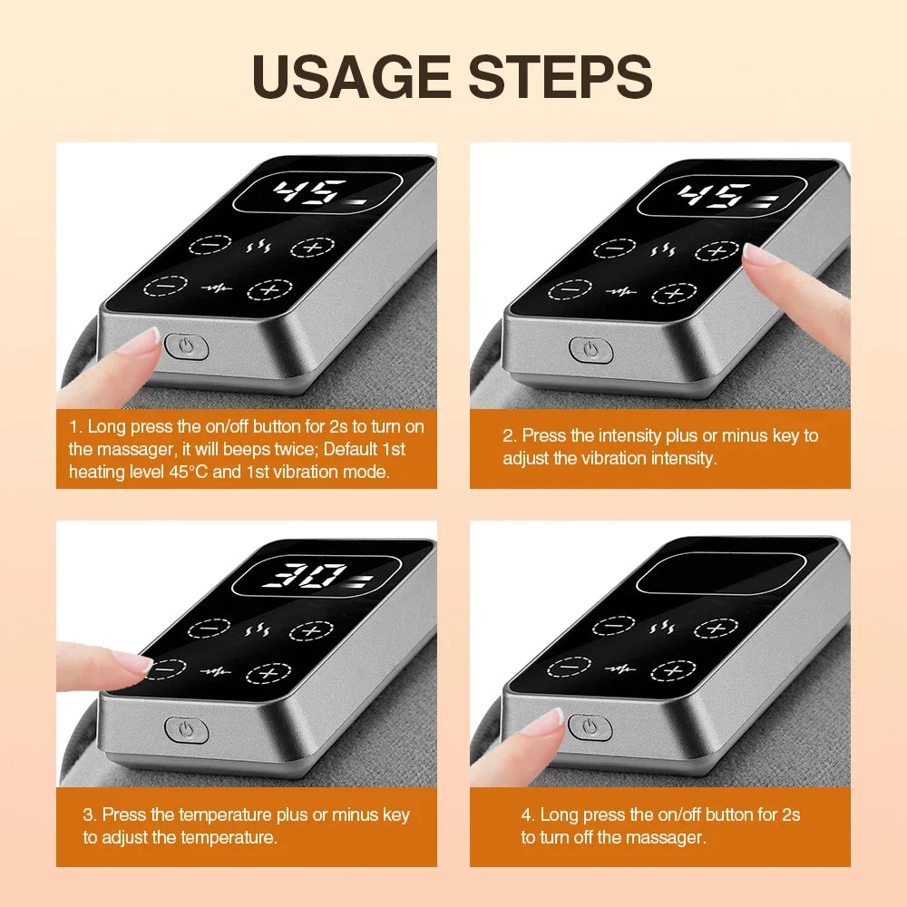 Multifunction Knee Protection Massager 3 Levels Vibrations Massage 5 Levels Hot Compress Leg Joint Muscle Relax Heating Knee Pad