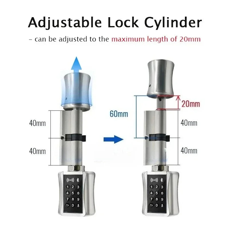 DIY Electronic Smart Door Lock Cylinder TTlock App Fingerprint Digital Keypad Card Unlock Keyless Home Security Lock EU Profile
