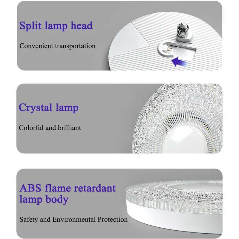 E27 LED-taklampe med skjerm med krystalleffekt