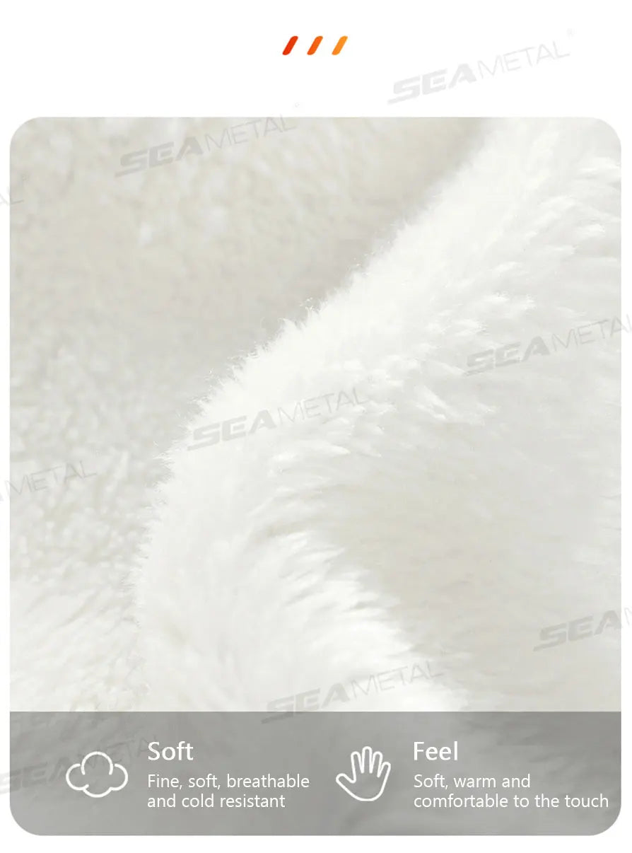 SEAMETAL Winter Steering Wheel Cover Shell Thicken Plush Warm Steering Protector Anti Scratch Car Steer Wheel Cover Non-Slip