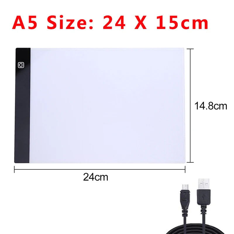Piastra da tracing USB LED — Opzioni A3/A4/A5
