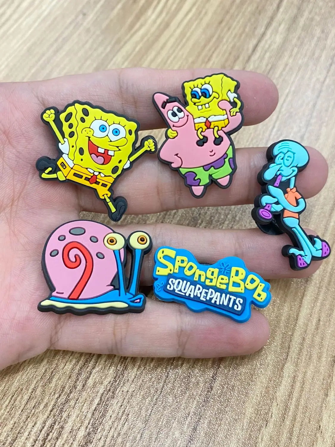 20pcs/set Shoe Charms DIY Spongebob Accessories For PVC Decorations Fit to Bubble Slides Sandals