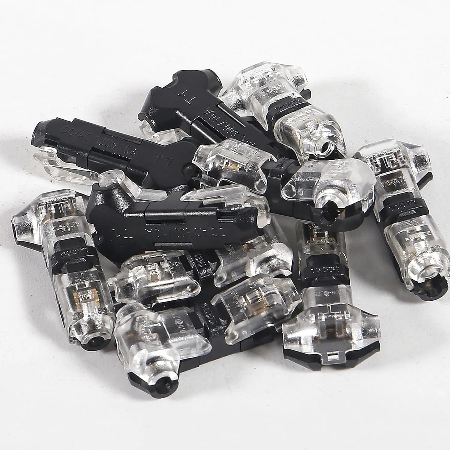 10pcs T Type 1 Pin Low Voltage Wire Connector, Quick Solderless Wire Splice Connector, T Tap Wire Connectors, No Stripping