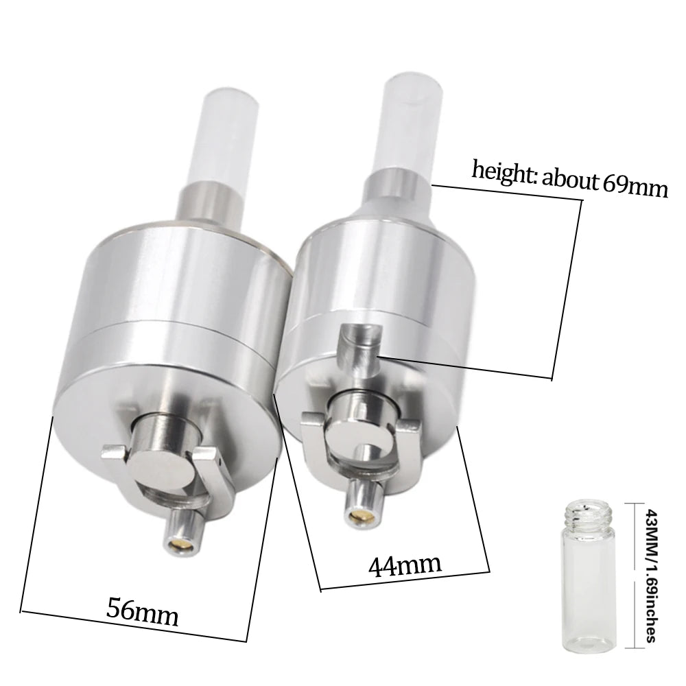 Metal Herb Grinder 44 mm and 56 mm with Spoon and Bottle