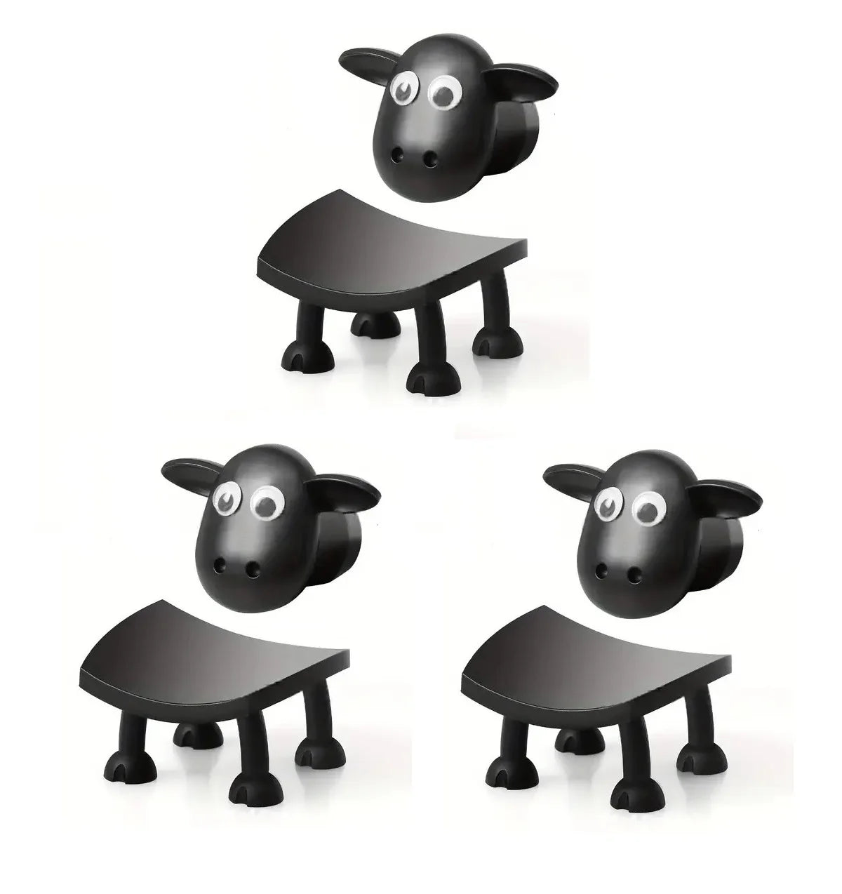 1/3PCS Sheep Toilet Roll Holder Funny Toilet Paper Holder Free Standing Bathroom Set Black Sheep Roll Rack Cute Bathroom Decor