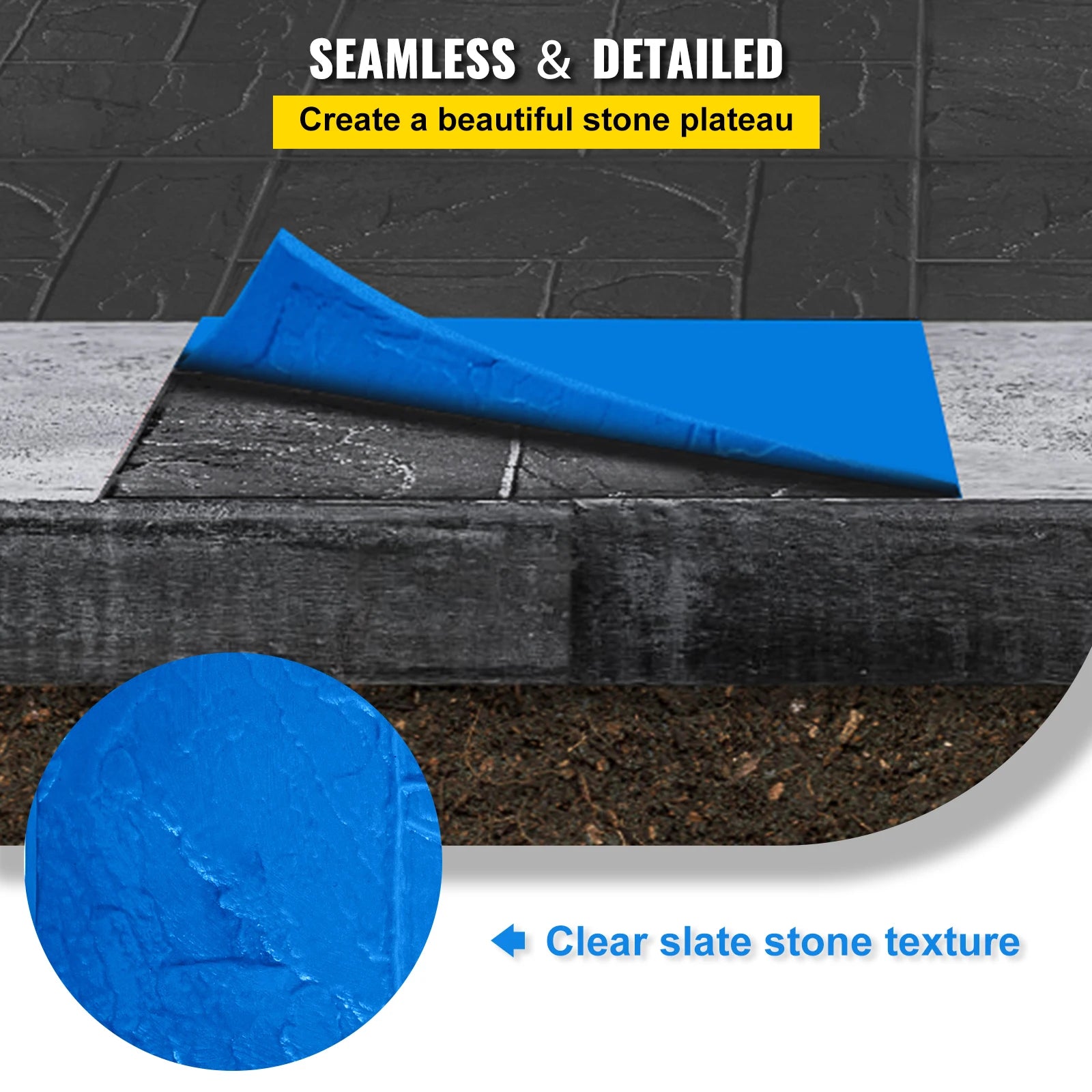 Concrete Stamp Mats 24x24" Set of 4 Stone Texture Skins