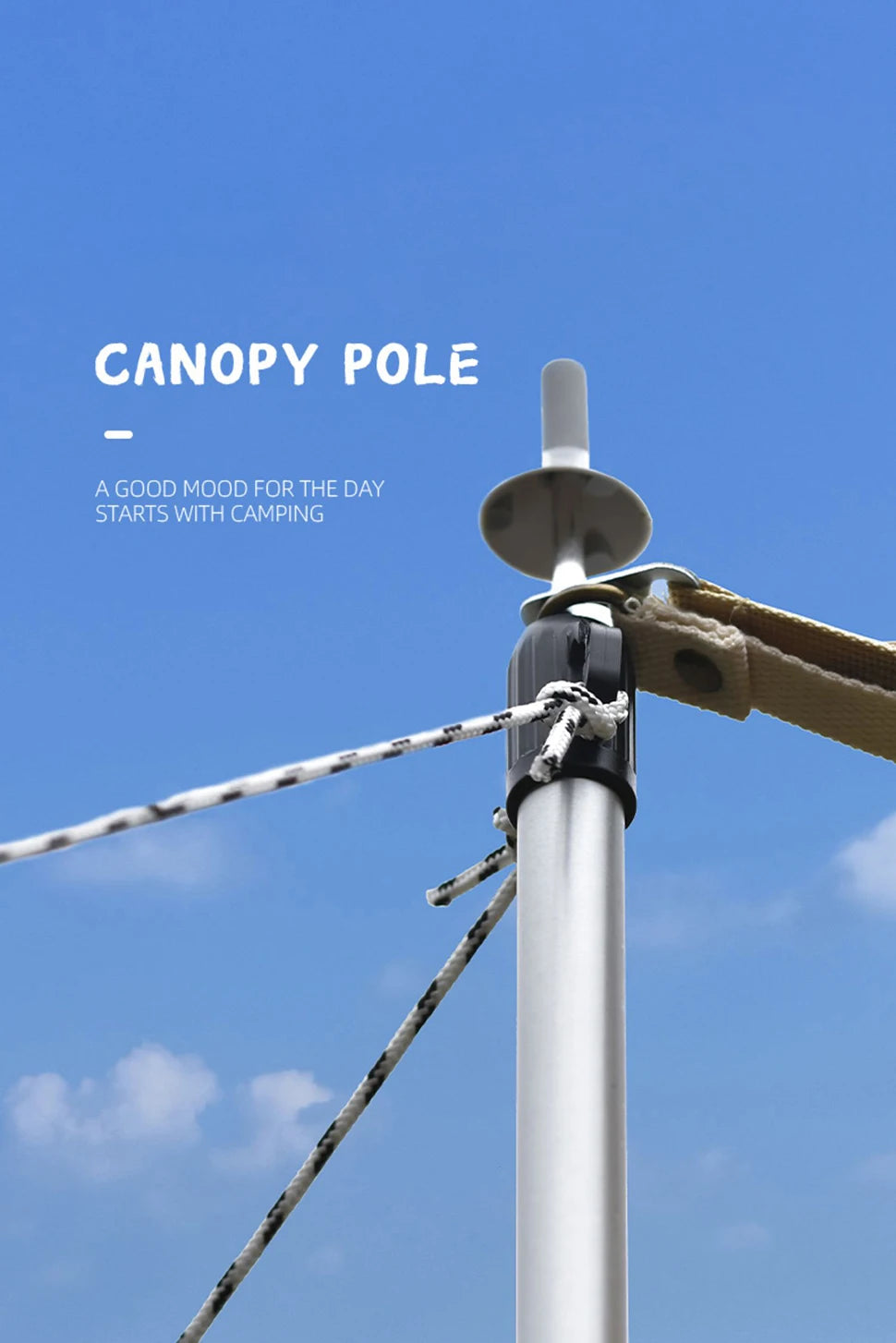 Adjustable Aluminum Camping Tarp Poles Set, 2 Pieces