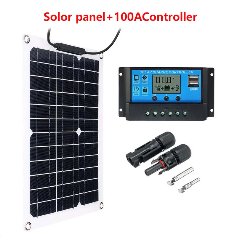 500W/1000W Flexible Solar Panel 12V Battery Charger with Controller – Solar Power Bank for Phone, Car, Yacht, RV