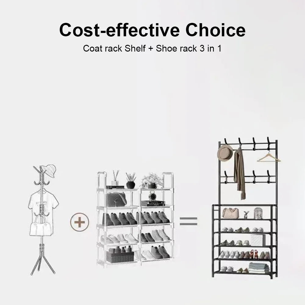 Multi‑Layer Shoe Hat Rack & Doorway Organizer