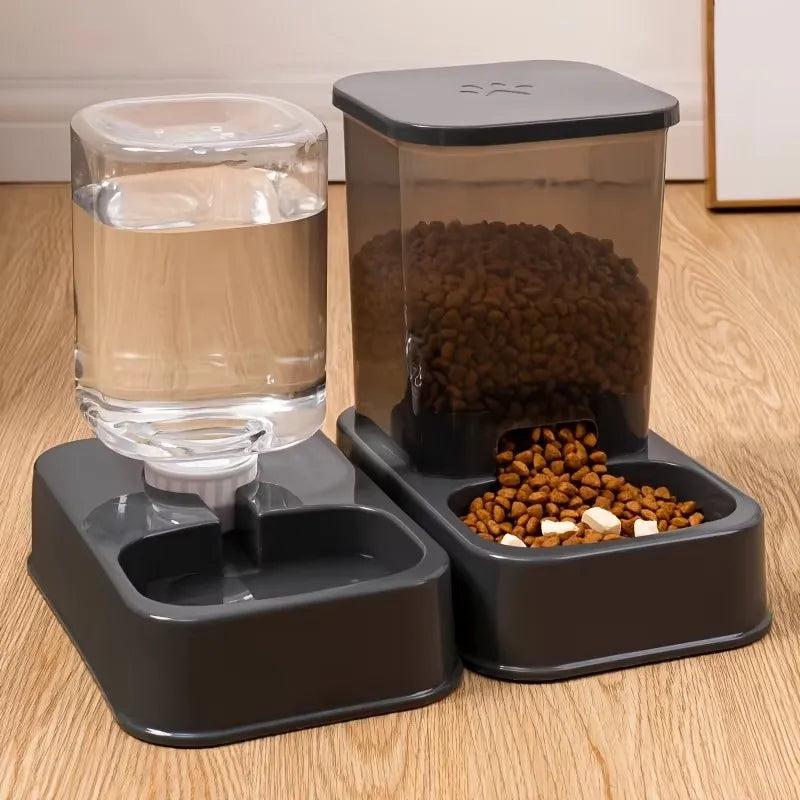 Automatic Portion-Controlled Pet Feeder with Water Dispenser for Cats and Dogs, Battery-Free Operation
