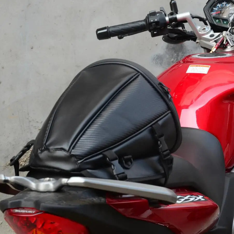 Saco de cauda para banco traseiro de motociclo, em PU e nylon
