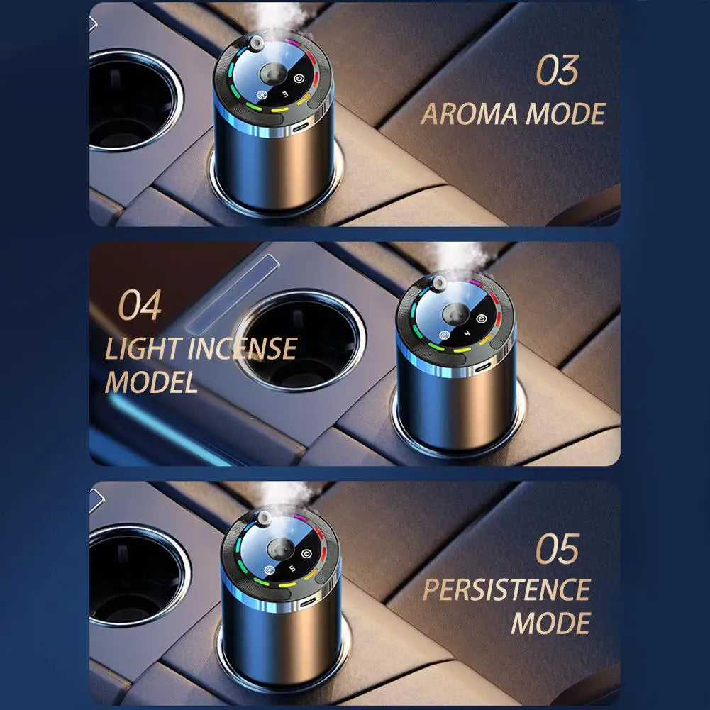 Diffuseur d’air automobile Humidificateur 5 Modes Diffuseur d’arôme pour voiture, purificateur d’air, Bureau, Chambre, Longue durée