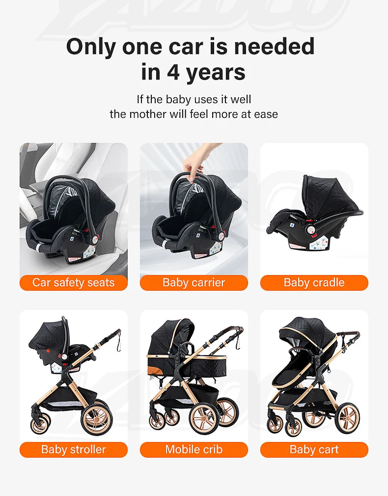 3‑in‑1 Luxury Baby Stroller Travel System