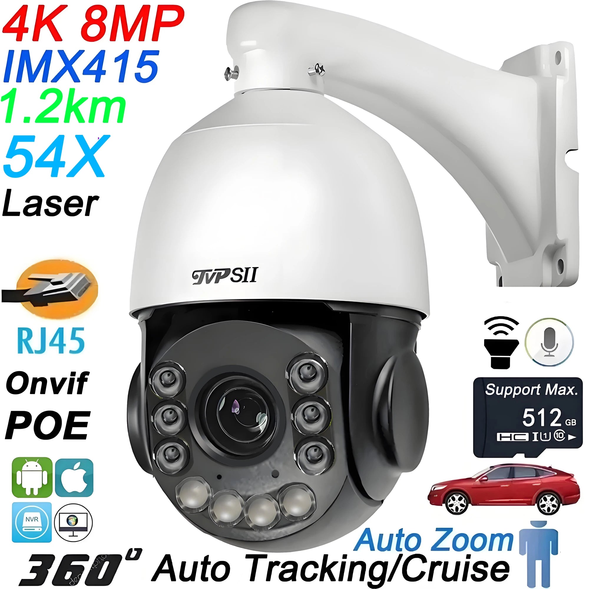 4K PTZ Security Camera with Advanced Tracking