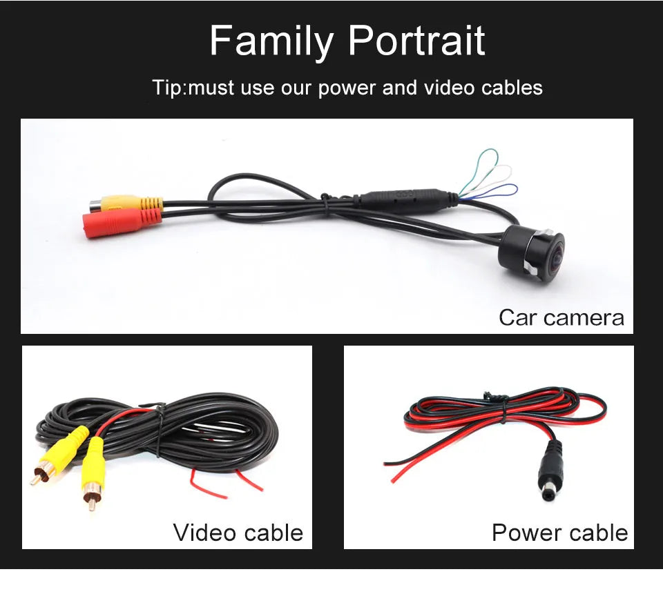 Car Front & Rear View Camera 1080P Wide Angle Night Vision Waterproof