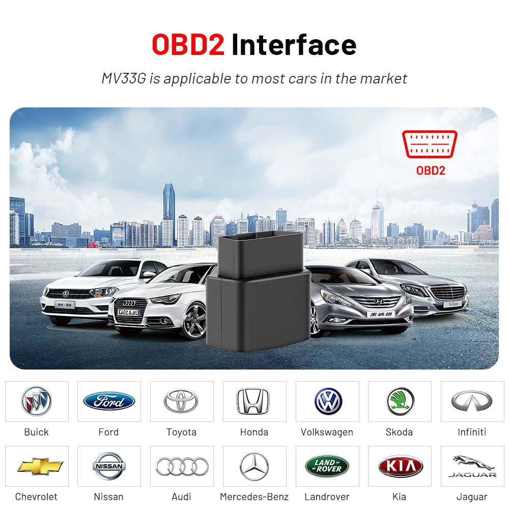 MiCODUS Mini OBD GPS Tracker 4G MV33G 9-40V Car Tracking Device Anti-theft Low Battery Alert Car Tracker Free APP