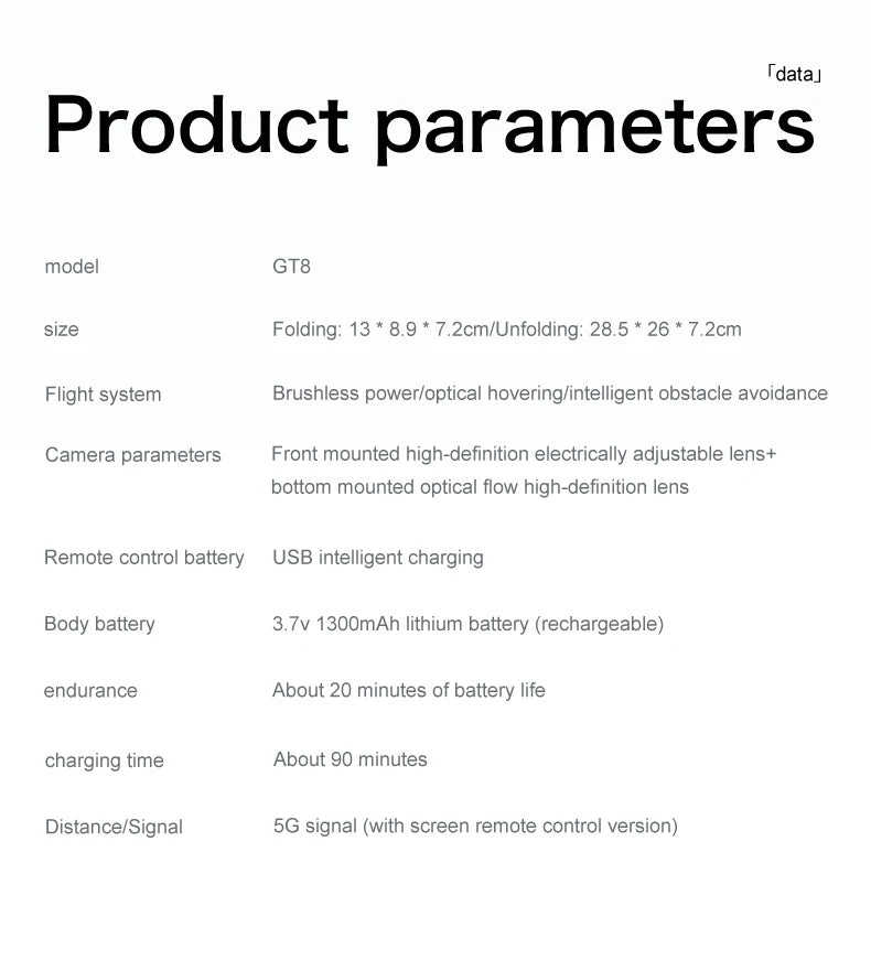 8K Çift Kameralı ve Ekranlı Uzaktan Kumandalı GT8 Drone