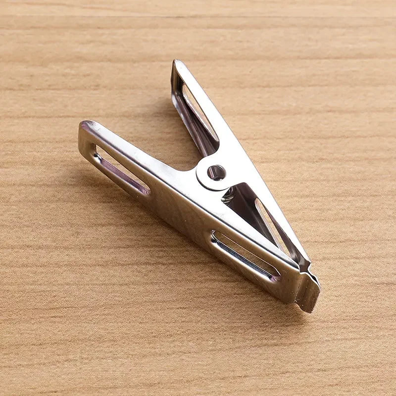 Stainless Steel Flat-Mouth Clips, 20 Pack