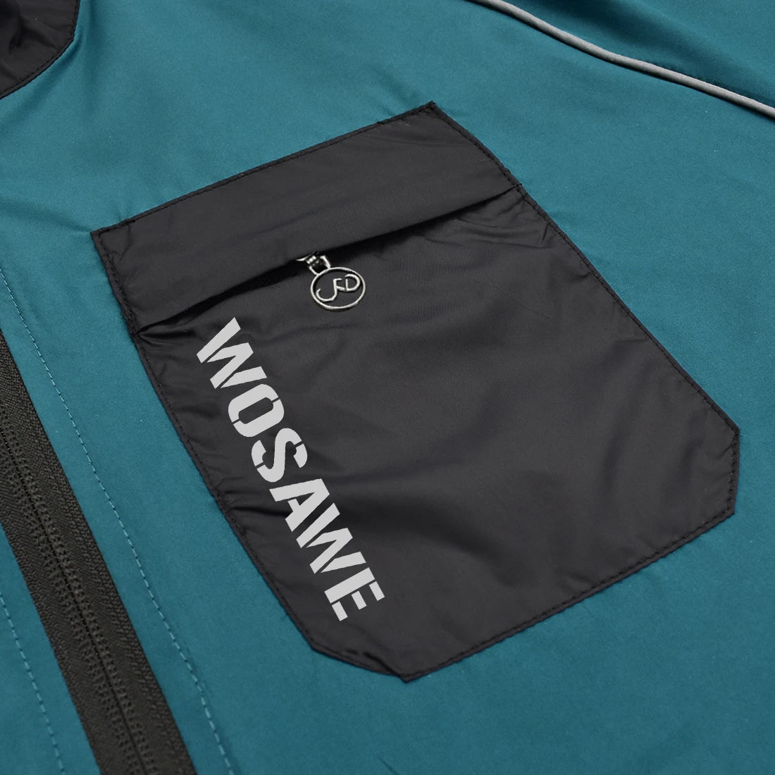 WOSAWE Windproof Cycling Jacket MTB Bike Jersey Outdoor Sport Cycling Windbreaker Rainproof Reflective Bike Clothing Navy Blue