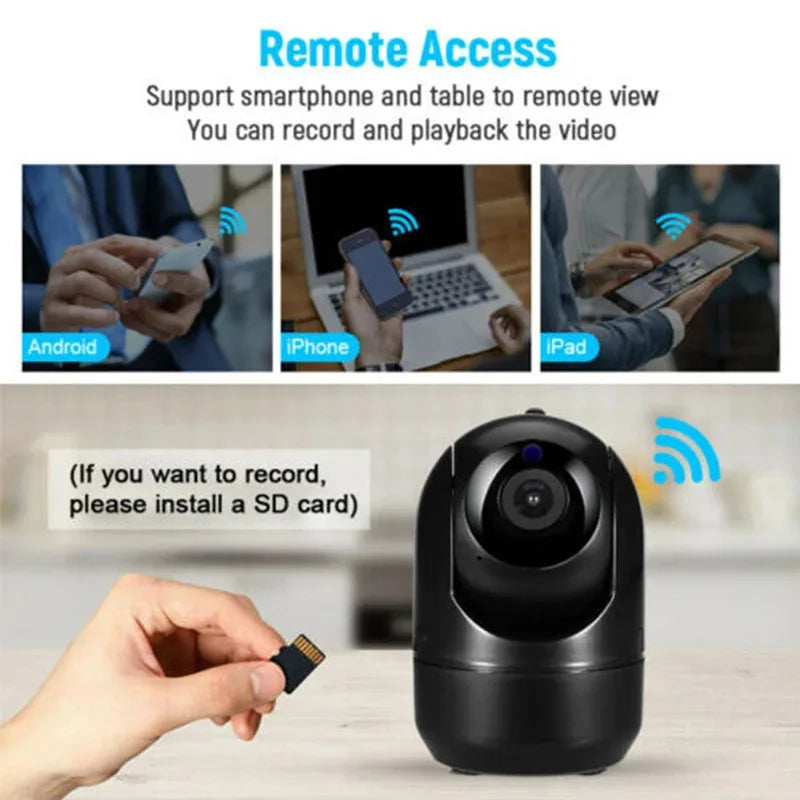 Indoor Wi-Fi Pan-and-Tilt Camera with Tracking & Card Options
