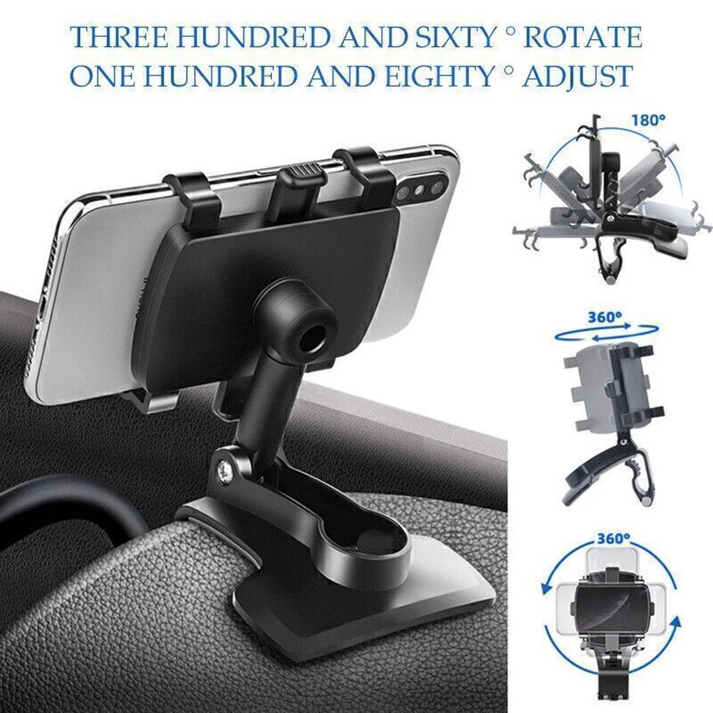 Rotatable Car Phone Holder for Dashboard, Mirror or Sun Visor