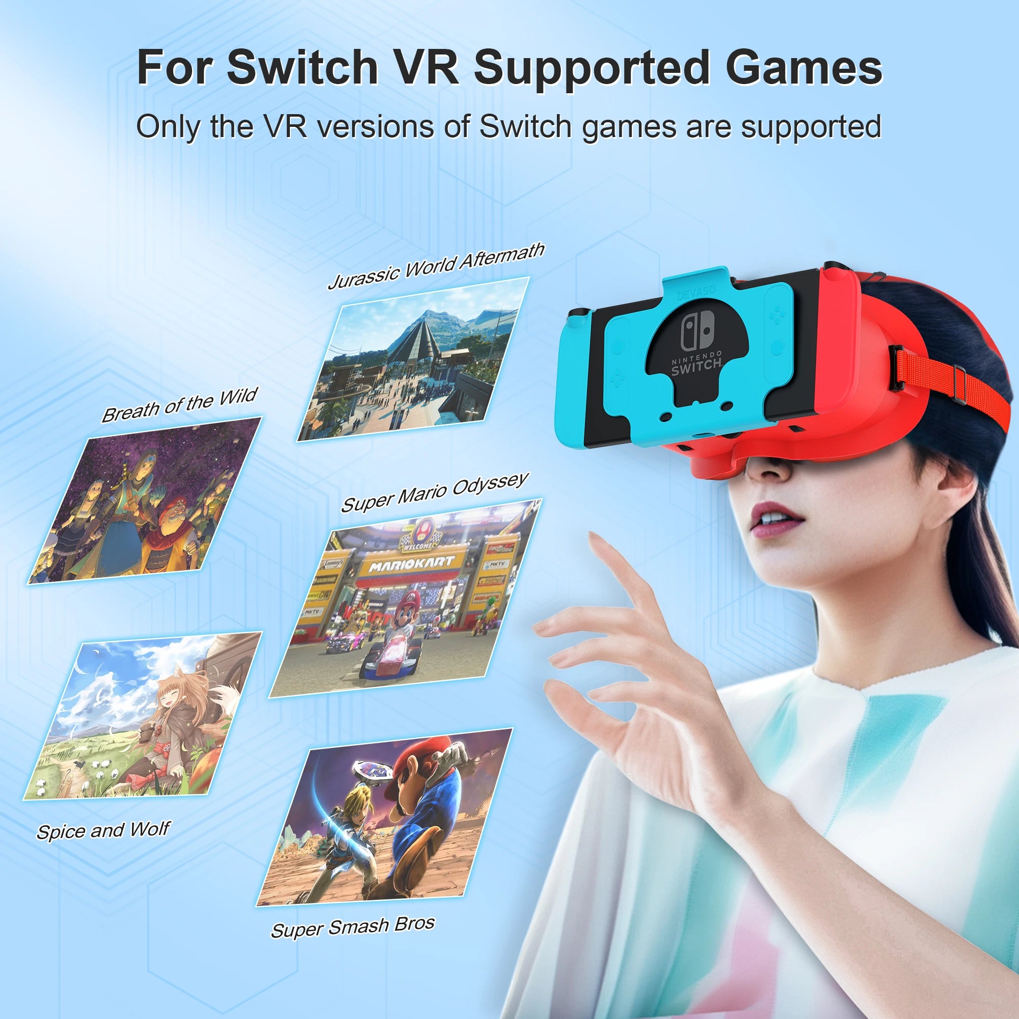VR Headset for Console and OLED Model with Adjustable HD Lenses