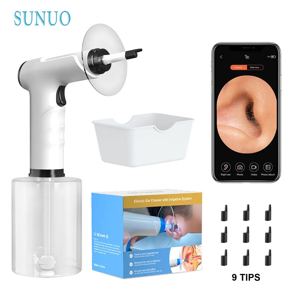 Electric Ear Wax Removal Kit with Soft Spray Safe and Effective Ear Cleaner with 4 Pressure Settings for Ear Wax Irrigation Tool