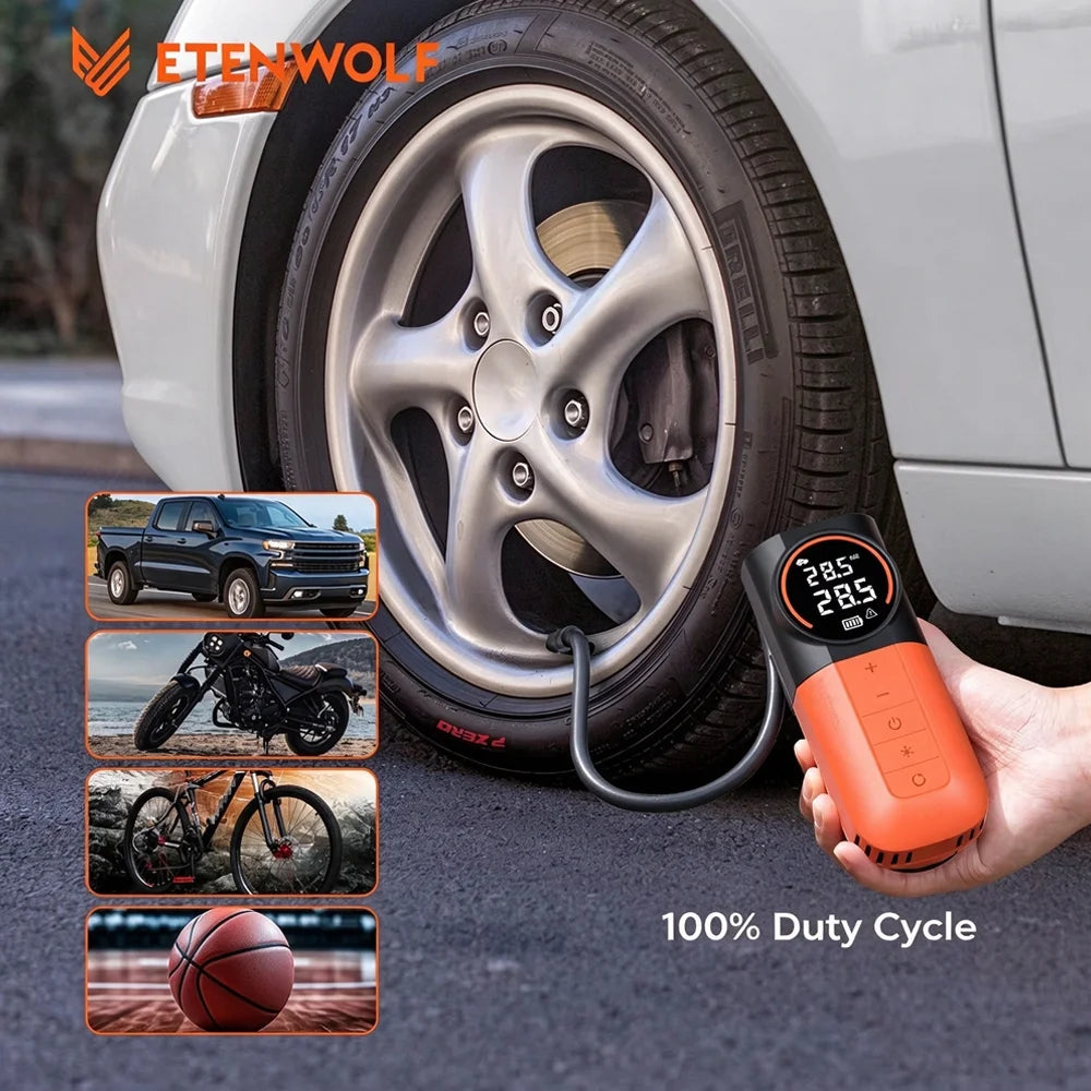 S1 Rechargeable Tyre Inflator with Work Light