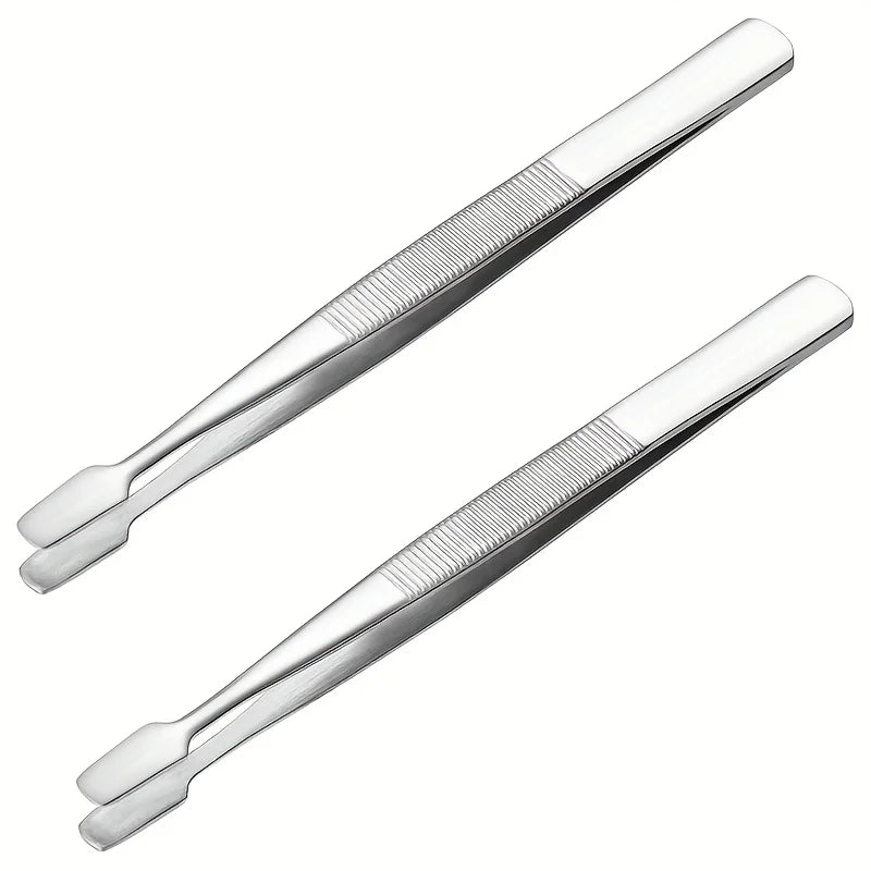 Flat-Tip Stainless-Steel Stamp Tweezers