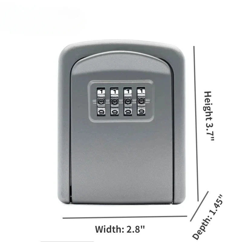 Wall Mounted Key Lock Box with 4 Digit Combination Secure Storage