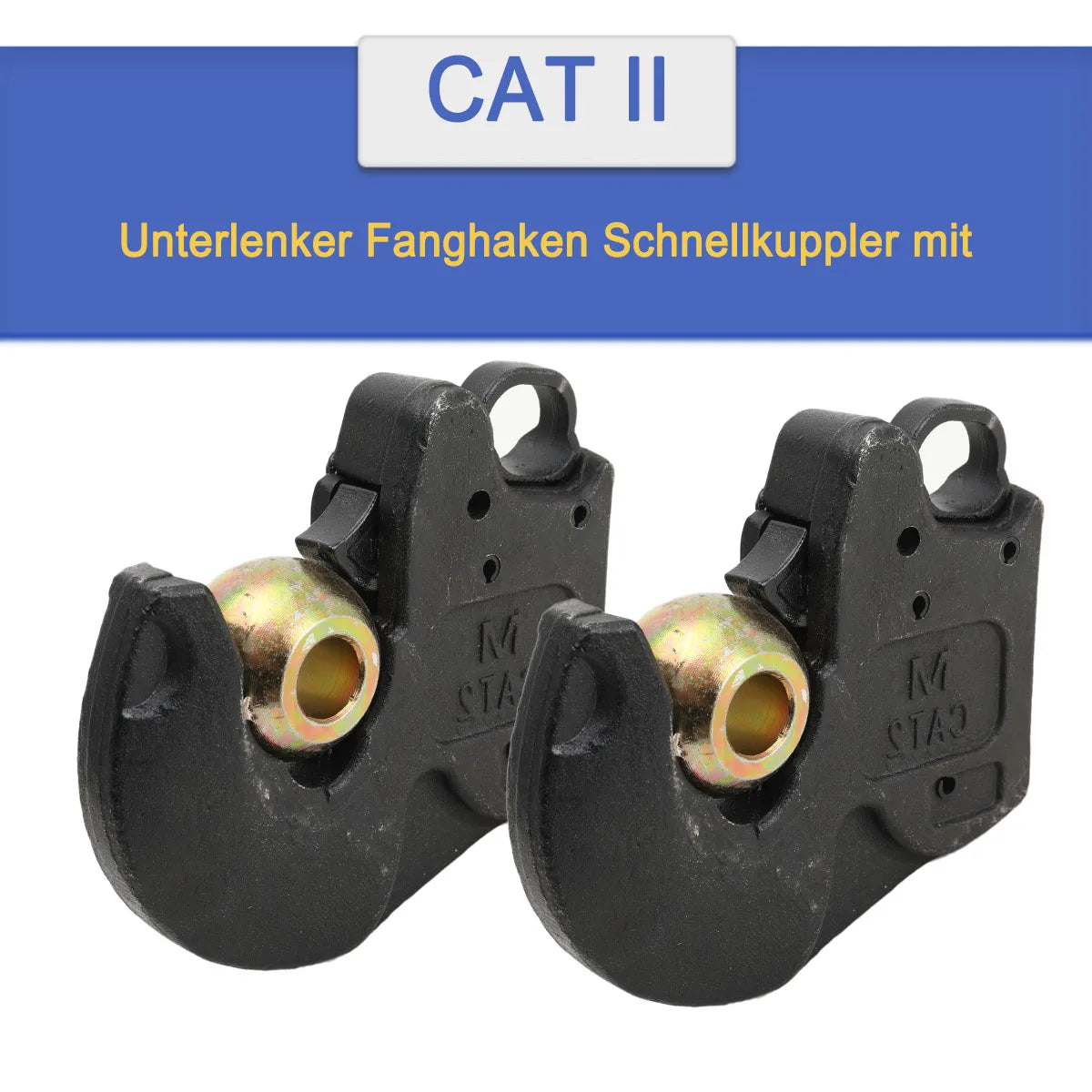 2-Pack CAT II Lower Link Quick Hitch Hooks with Balls for 60-120 HP Tractor 36MnCr5 Steel 8.1 Kg Heavy-Duty Hitching System 2-Pack CAT II Lower Link Quick Hitch Hooks with Balls – 60–120 HP Tractor 36MnCr5 Steel 8.1 kg