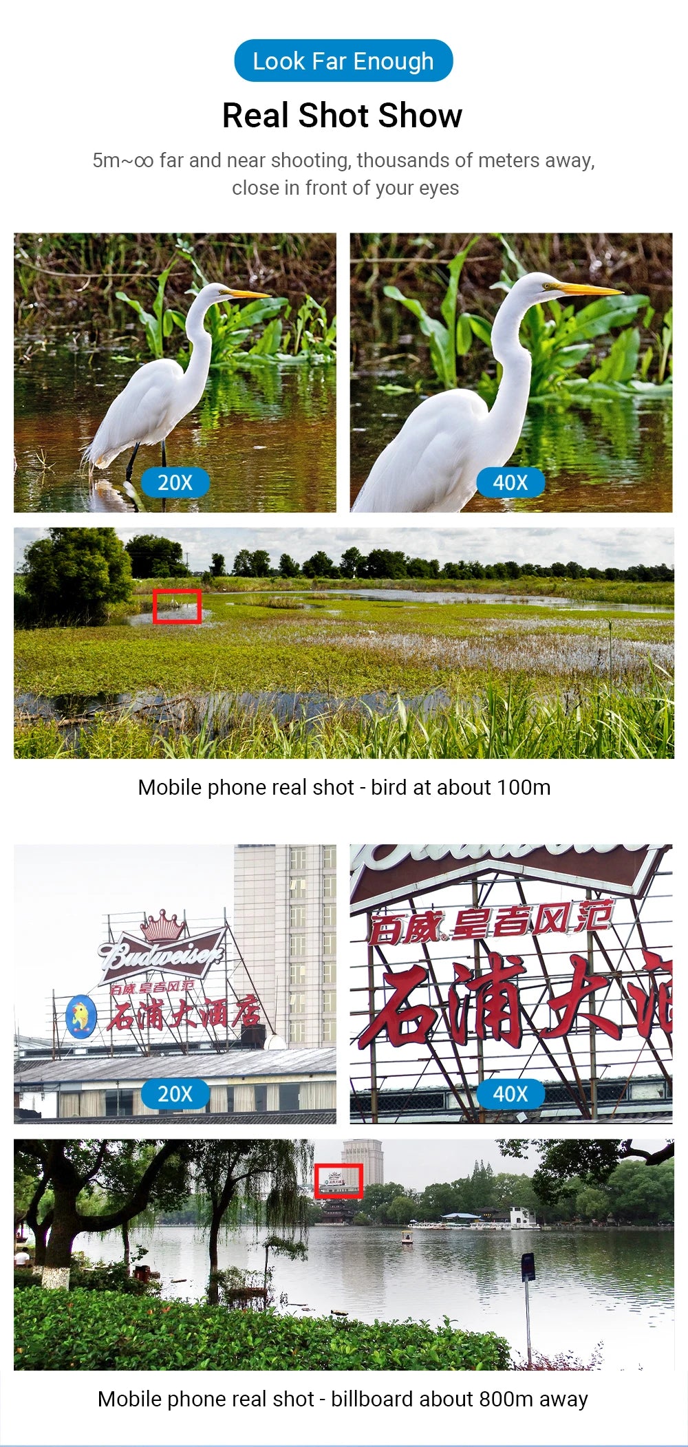 20-40x Zoom Smartphone Telephoto Lens with Tripod Kit